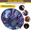 4 Packs Shower Caps, Extra Large Adjustable Double Layer Waterproof Hair Cap for Women, Waterproof Exterior & EVA Lining, Oversized Design for Long Thick Hair (Starlight Printing, X-Large) view 3