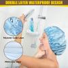 Fishent Shower Cap, 4 Packs Reusable Adjustable Double Layer Waterproof shower Caps for Women, Waterproof Bathing Shower Hat Hair Cap for Adult and Kids (Solid, Medium) view 3