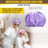 Fishent Shower Cap, 4 Packs Reusable Adjustable Double Layer Waterproof shower Caps for Women, Waterproof Bathing Shower Hat Hair Cap for Adult and Kids (Solid, Medium) view 4