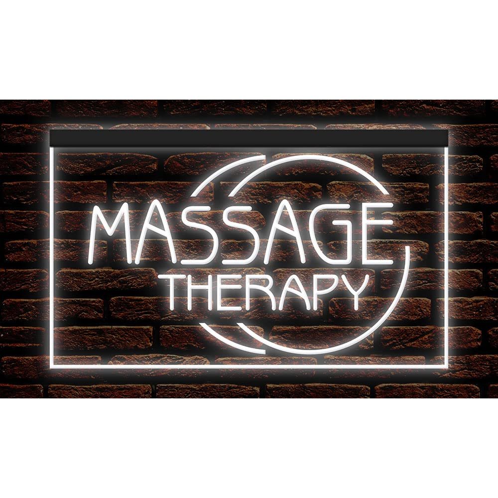 160035 Massage Therapy Beauty Salon Shop Open Home Decor Display LED Light Neon Sign (12" X 8", White)