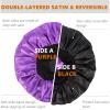 Bonnet for Men,Hair Bonnet for Sleeping,Double Layer Satin Bonnets for Black Women Curly Hair Braids,Reversible Sleep Cap (Large,Black/Purple) view 2