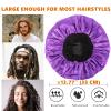 Bonnet for Men,Hair Bonnet for Sleeping,Double Layer Satin Bonnets for Black Women Curly Hair Braids,Reversible Sleep Cap (Large,Black/Purple) view 3