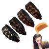 4 Pcs Korean Style Wig Braid Headband, Wig Hair Band, 5 Strands Wide Synthetic Hair Braided Headband, Wig Hair Bands for Women'S Hair Non Slip (4 Color with Combs) view 1