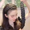 4 Pcs Korean Style Wig Braid Headband, Wig Hair Band, 5 Strands Wide Synthetic Hair Braided Headband, Wig Hair Bands for Women'S Hair Non Slip (4 Color with Combs) view 2
