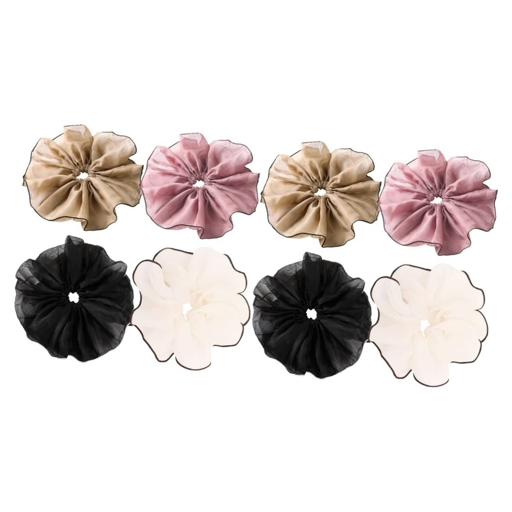 LALAFINA 8pcs Hair Ribbons for Women Stretch Hair Scrunchies Bands Ponytail Holders