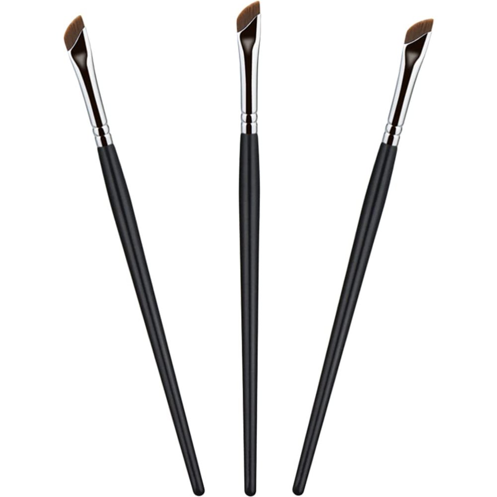 LALAFINA 3pcs Eyeliner and Brow Brush Angled Liner and Concealer Tools for Precision Application Ergonomic Handle for Comfortable Use for Makeup Enthusiasts and Beginners