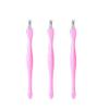 3 pack of Cuticle Cutter,Stainless Steel Cuticle Trimmer Remover Pusher Dead Skin Callus Removal Fork (Pink) view 1