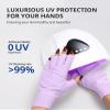 AIRSEE Premium UPF 50+ UV Protection Gloves for Gel Manicures - Fingerless Design for Professional Solon & Home Use, Anti UVA/UVB, Breathable Cool Tech Gloves for UV Lamp & Sun Protection (Purple) view 2