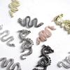 SILPECWEE 50pcs 3D Snake and Dragon Nail Charms, 3D Nail Art Charms Alloy Nail Jewels Two-Headed Nail Snake Charms for Nails DIY Nail Decorations Salon Accessories view 3