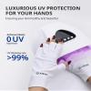 AIRSEE Premium UPF 50+ UV Protection Gloves for Gel Manicures - Fingerless Design for Professional Solon & Home Use, Anti UVA/UVB, Breathable Cool Tech Gloves for UV Lamp & Sun Protection (White) view 2
