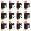 Homakover 12 Pack Compact Clip-On Lipstick Holder Keychain, Lip Balm Sleeves with Clip, Fits Most Standard Lip Balm,Tight-Knit Elastic Lip Balm Keychain Holder (Black) view 1