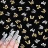 Juome Nail Charms, 40 Pcs Butterfly Nail Charms 3D Butterflies Shape Charms for Nails Gems, Nail Art Decorations Supplies (20Pcs Gold, 20Pcs Silver) view 1