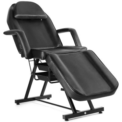 Artist hand Facial Tattoo Chair Massage Bed Salon Lash Chair for Eyelash Extensions Tattoo Table Salon Chair with Trays (Black 1)