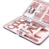 Nail Clippers and Beauty Tool Portable Set,Rose Gold Stainless Steel Manicure Set 18 in 1, Pedicure Tools with Leather Bag for Home,Gift Giving, Beauty Salon view 3