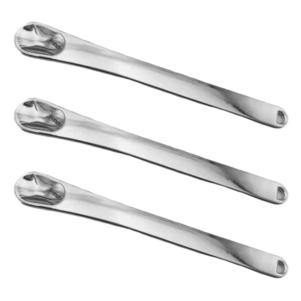 3 Pieces Alloy Makeup Spatula Eye Cream Spoon Beauty Scoop Mini Spoon Makeup Beauty Spoons Mini Cosmetic Skincare Spatula for Cream Lotions, 3.54 x 0.43 inches, Silver