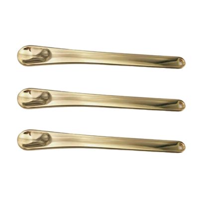3 Pieces Alloy Makeup Spatula Eye Cream Spoon Beauty Scoop Mini Spoon Makeup Beauty Spoons Mini Cosmetic Skincare Spatula for Cream Lotions, 3.54 x 0.43 inches, Gold