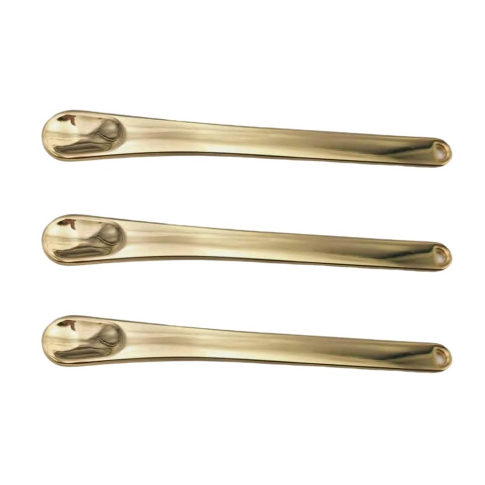 3 Pieces Alloy Makeup Spatula Eye Cream Spoon Beauty Scoop Mini Spoon Makeup Beauty Spoons Mini Cosmetic Skincare Spatula for Cream Lotions, 3.54 x 0.43 inches, Gold