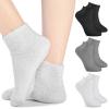 Janmercy 3 Pairs Aloe Socks Moisturizing Spa Infused Gel Sleeping Fuzzy Dry Feet Non Slip Lotion Socks for Women Men Repairing Softening Dry Cracked(Black, Dark Gray, Light Gray) view 1