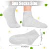 Janmercy 3 Pairs Aloe Socks Moisturizing Spa Infused Gel Sleeping Fuzzy Dry Feet Non Slip Lotion Socks for Women Men Repairing Softening Dry Cracked(Black, Dark Gray, Light Gray) view 2