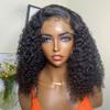 180% Density Short Curly Bob Wig Human Hair 13x4 Frontal Lace Wig for Black Women HD Transparent Deep Curly Lace Front Bob Wigs Pre Plucked With Baby Hair Wet and Wave Virgin Human Hair 16Inch view 1