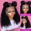 180% Density Short Curly Bob Wig Human Hair 13x4 Frontal Lace Wig for Black Women HD Transparent Deep Curly Lace Front Bob Wigs Pre Plucked With Baby Hair Wet and Wave Virgin Human Hair 16Inch view 2