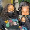 180% Density Short Curly Bob Wig Human Hair 13x4 Frontal Lace Wig for Black Women HD Transparent Deep Curly Lace Front Bob Wigs Pre Plucked With Baby Hair Wet and Wave Virgin Human Hair 16Inch view 4