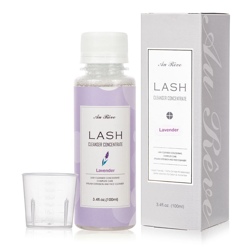 Eyelash Cleanser Concentrate 100ml Eyelash Extension Cleanser Inside the Eyelash Extension Kit Oil-Free Eyelash Extension Shampoo Perfect for Salon-Can Make Ten 60ml bottles of Lash ShampooLavender