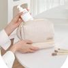MKG Double Layer Cream Toast Make up Bag, Large Capacity PU Leather Cosmetic Bag, Makeup Organizer Bag, Portable Toiletry Travel Bag Beige view 4