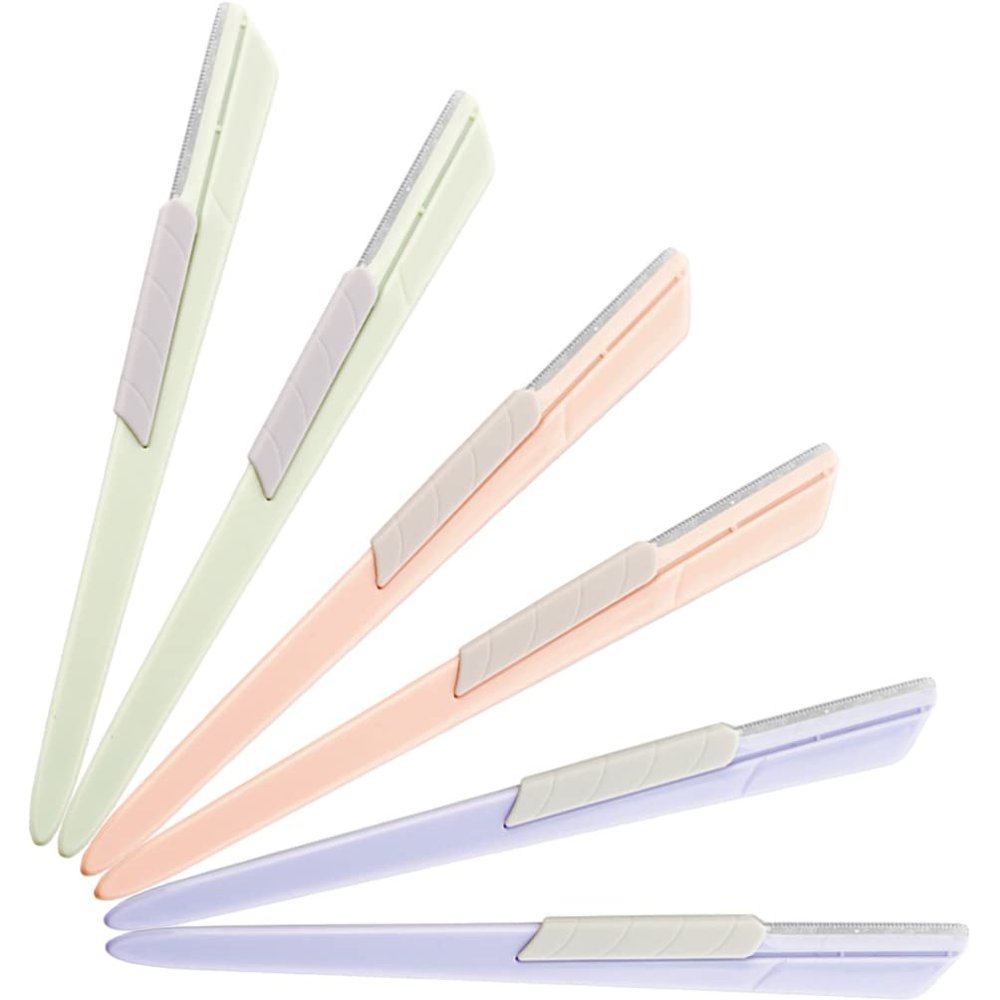 FRCOLOR 6pcs Eyebrow Shaver with Sliding Cover Portable Facial Hair for Women Easy to Control and Lightweight Eyebrow Trimmer Tools