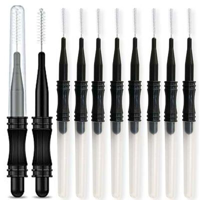 100pcs Mini Spooly Brow Lifter Brush with Cap - 3R Factory Precision Brow Spoolie for Eyebrow Laminating, Comb with Detail Spoolie Brush