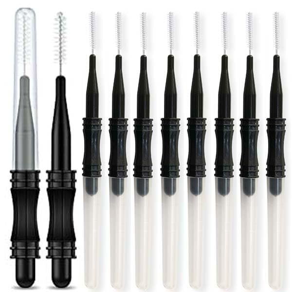 100pcs Mini Spooly Brow Lifter Brush with Cap - 3R Factory Precision Brow Spoolie for Eyebrow Laminating, Comb with Detail Spoolie Brush