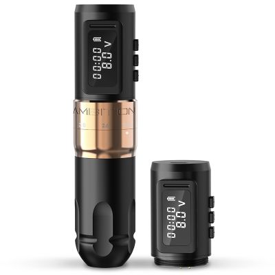 Ambition MARS-U Wireless Tattoo Machine with Adjustable Stroke - Rotary Cartridge Tattoo Machine Pen with Extra 1800mAh Power Coreless Motor Digital LED Display for Professional Tattoo Artist