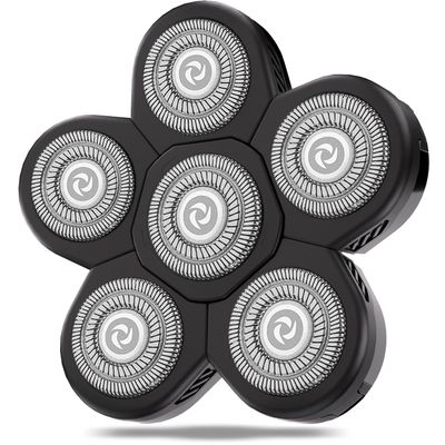 Magnetic Head Shaver Replacement Heads 7 Double Ring Waterproof Rotary Razor Blades for Bald Men Compatible with freebird wyklaus shpavver & Other Brands(black6)