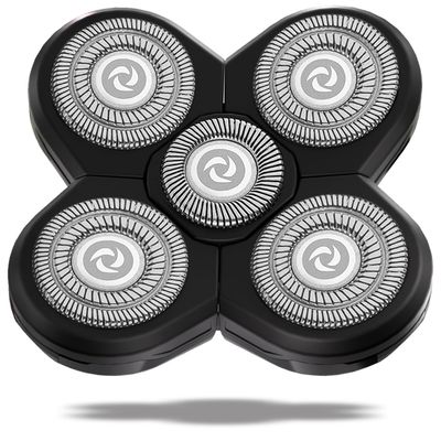 Magnetic Head Shaver Replacement Heads 7 Double Ring Waterproof Rotary Razor Blades for Bald Men Compatible with freebird wyklaus shpavver & Other Brands(black5)