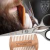 3 Swords Germany  professional BEARD MUSTACHE HAIR SCISSORS with BEARD COMB, stainless steel, straight blade, sharp, with black case view 2