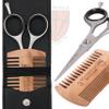 3 Swords Germany  professional BEARD MUSTACHE HAIR SCISSORS with BEARD COMB, stainless steel, straight blade, sharp, with black case view 4