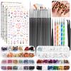 FANDAMEI Nail Art Kit, Nail Art Brushes Set, Nail Art Dotting Tools, Nail Stickers, Butterfly Nail Art Sequins, Nail Foils, Nail Art Flakes Iridescent, Rhinestones For Nails Design view 1