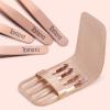 Tomata Tweezers for Eyebrows, Slant Tip and Pointed Eyebrow Tweezer Set Great Precision for Eyebrows Facial Hair, Ingrown Hair, Splinter, Blackhead and Tick Remover (4-piece) (Gold) view 4