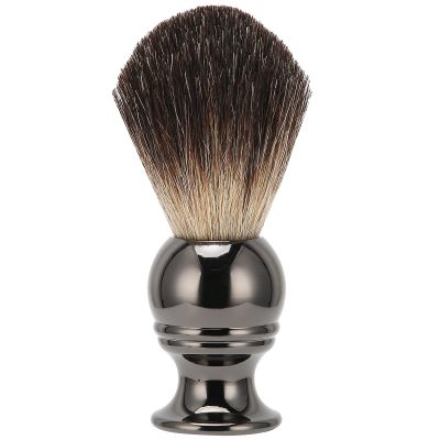 Pilipane Portable Shaving Brush with Stainless Steel Handle (Gun Color), Men's Shaving Brush,