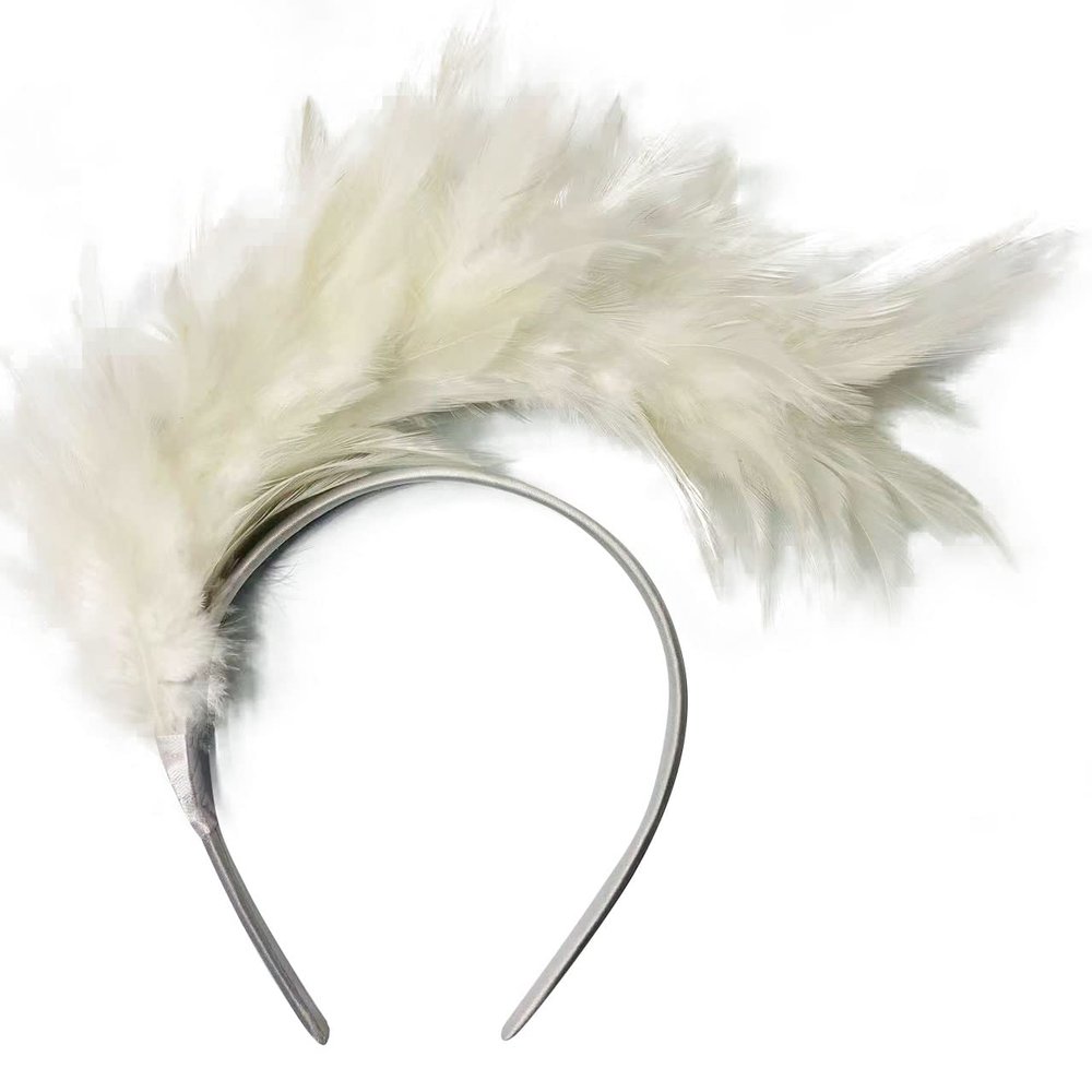 1920s Fascinator with Feathers, Feather Fascinator Headband Feather Headband for Women Wedding Tea Party Headwear Headpiece