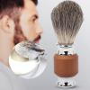 Pilipane Shaving Brush,Shaving Brush, Men Beard Shaving Brush Rubber Wooden Handle Facial Cleansing Foaming Trimmer Brush for Hair Salon view 4