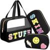Toiletry Bag for Women Men, Translucent Waterproof Makeup Cosmetic Bag Travel Organizer for Accessories, Toiletries (Black) view 1