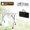 S AFSTAR Portable Nail Table, 35" Foldable Manicure Table with Electric Dust Collector, Bendable LED Lamp, Carry Bag & 4 Lockable Wheels, Professional Nail Desk Nails Salon Station (White) view 3
