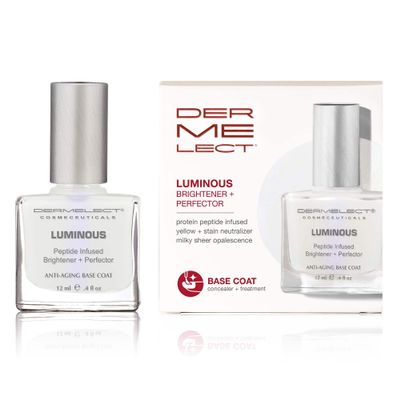 Dermelect Cosmeceuticals Luminous Nail Brightening Treatment  Dual Action Brightener & Treatment for Visibly Damaged Nails, Anti-Aging Formula, Strengthens & Nourishes, 0.4 oz