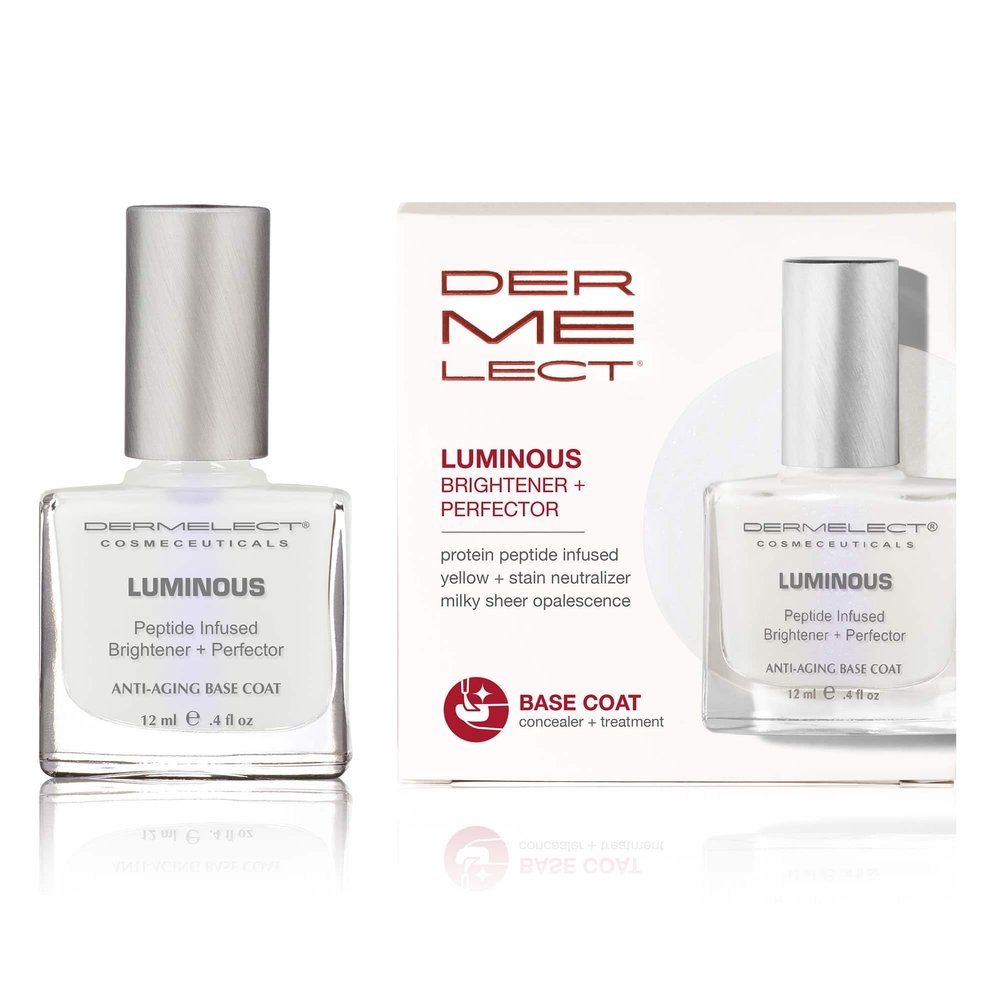Dermelect Cosmeceuticals Luminous Nail Brightening Treatment  Dual Action Brightener & Treatment for Visibly Damaged Nails, Anti-Aging Formula, Strengthens & Nourishes, 0.4 oz