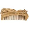 Green Sandalwood Craft Comb Natural Wood Hand-Carved Hair Fox Valentine's Gift Massage Combs Vintage Hair Brush Styling Tools,1,18 Size view 1