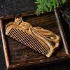 Green Sandalwood Craft Comb Natural Wood Hand-Carved Hair Fox Valentine's Gift Massage Combs Vintage Hair Brush Styling Tools,1,18 Size view 2