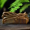 Green Sandalwood Craft Comb Natural Wood Hand-Carved Hair Fox Valentine's Gift Massage Combs Vintage Hair Brush Styling Tools,1,18 Size view 4