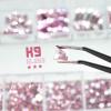 qiipii 3 Boxes Light Pink Nail Rhinestones 240 Multi-Shapes Flatback Big Gems Round Beads K9 Glass Stones Diamonds Jewels Nail Art Charms for Nails Face Eyes Makeup DIY Crafts Tumblers Bottles Clothes view 4