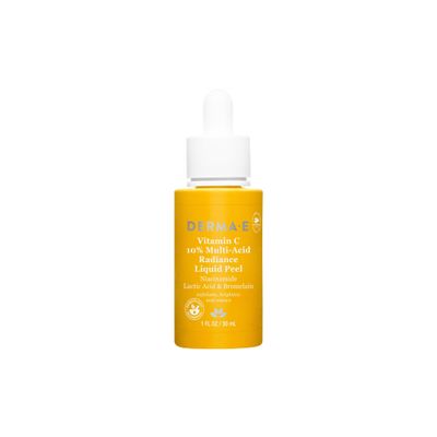 DERMA E Vitamin C 10% Multi-Acid Radiance Liquid Peel with Lactic Acid, 1 Fl Oz, Niacinamide & Bromelain, Exfoliating & Brightening Facial Peel, For Uneven Skin Tone & Discoloration